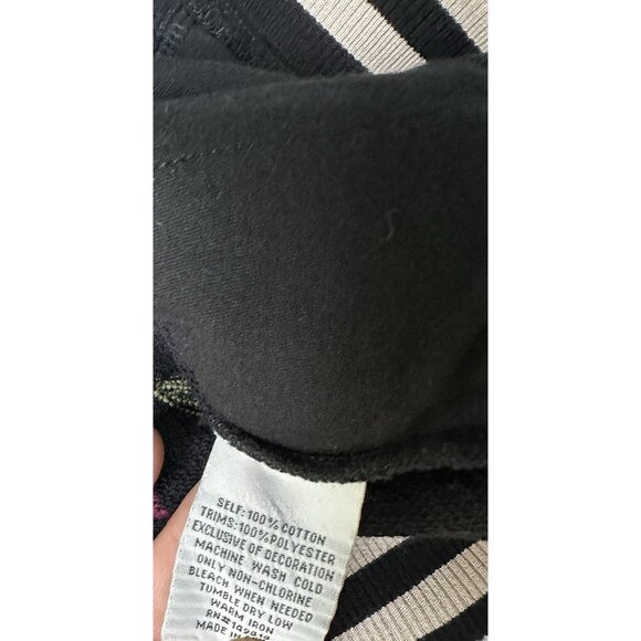 JOHNNY WAS Black French Terry Bomber Jacket Embroidered Boho Small Boho - Picture 5 of 10